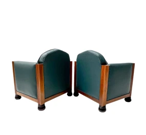 Two Art Deco Amsterdamse School Lounge Chairs by Fa. Drilling Amsterdam, 1920s